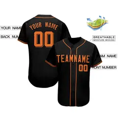 Black Classic Team Style Authentic Baseball Jersey 2