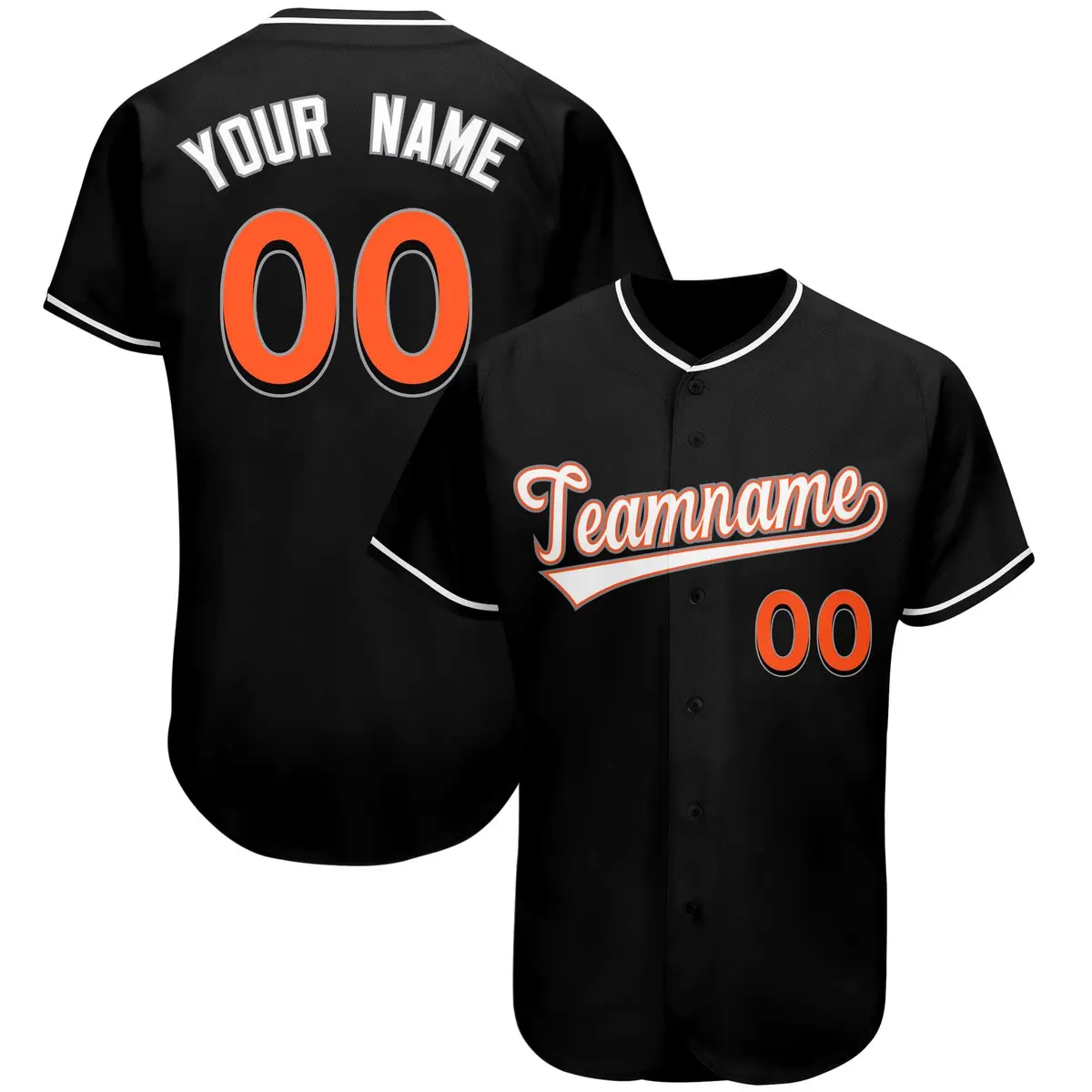 Black Classic Team Style Authentic Baseball Jersey