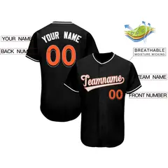 Black Classic Team Style Authentic Baseball Jersey 2