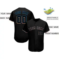 Black Classic Team Style Authentic Baseball Jersey 2