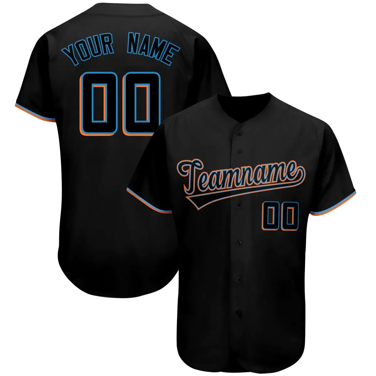 Black Classic Team Style Authentic Baseball Jersey