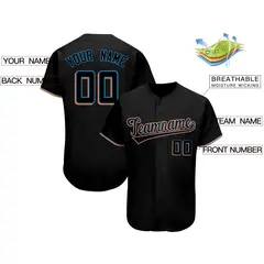 Black Classic Team Style Authentic Baseball Jersey 2