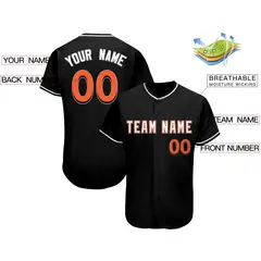 Black Classic Team Style Authentic Baseball Jersey 2