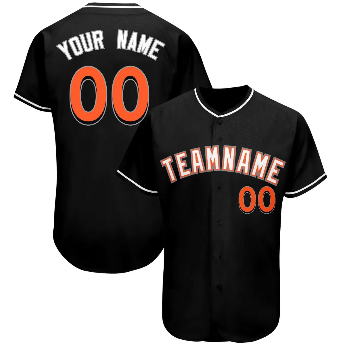 Black Classic Team Style Authentic Baseball Jersey