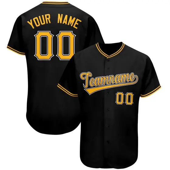 Black Classic Team Style Authentic Baseball Jersey