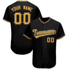 Black Classic Team Style Authentic Baseball Jersey 1