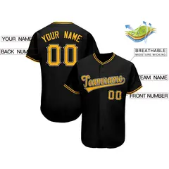 Black Classic Team Style Authentic Baseball Jersey 2