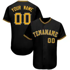 Black Classic Team Style Authentic Baseball Jersey 1