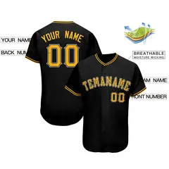 Black Classic Team Style Authentic Baseball Jersey 2
