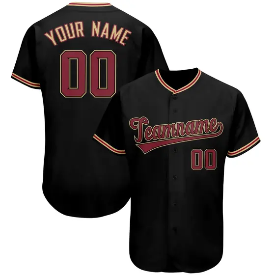 Black Classic Team Style Authentic Baseball Jersey