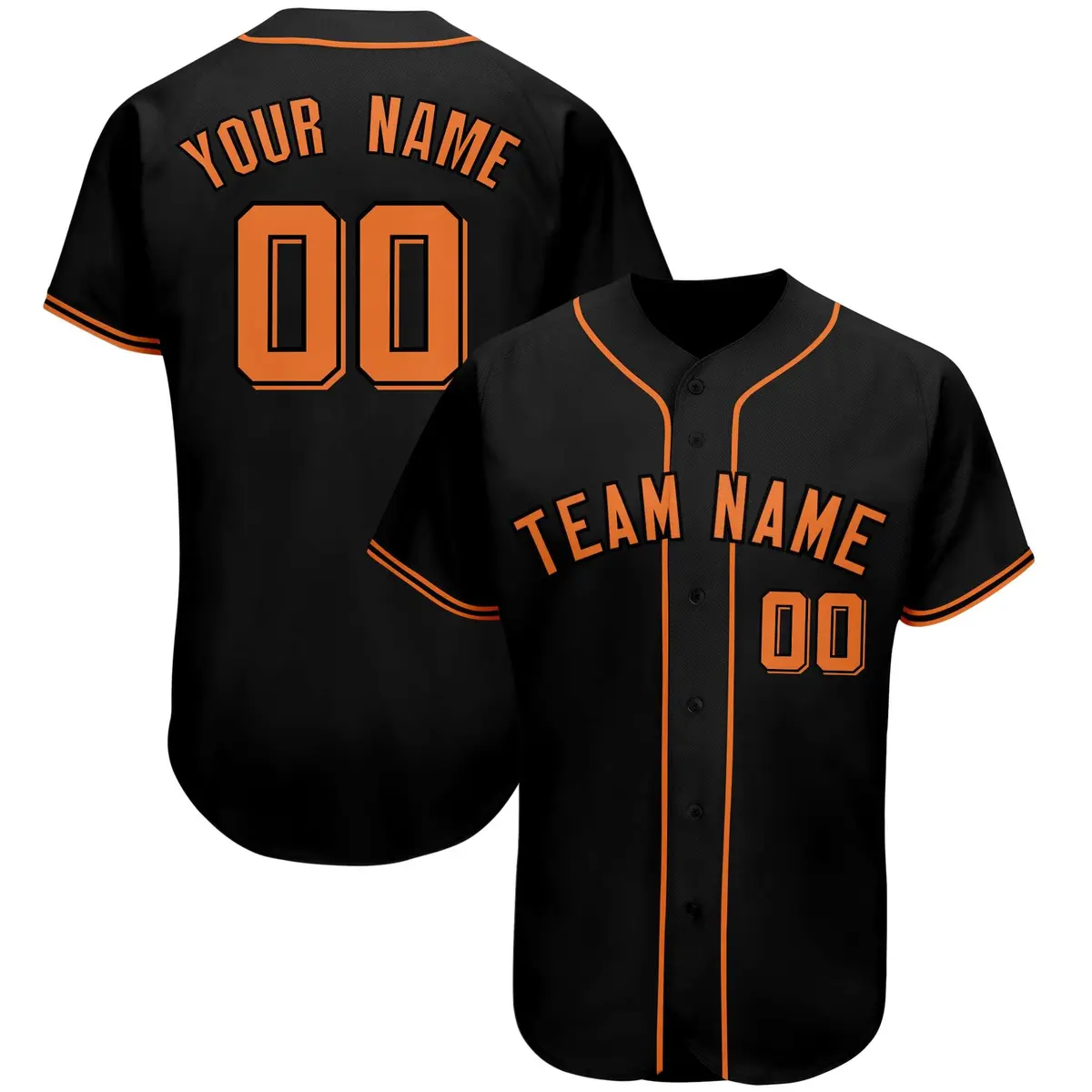 Black Classic Team Style Authentic Baseball Jersey