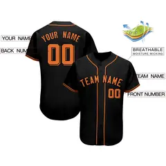Black Classic Team Style Authentic Baseball Jersey 2