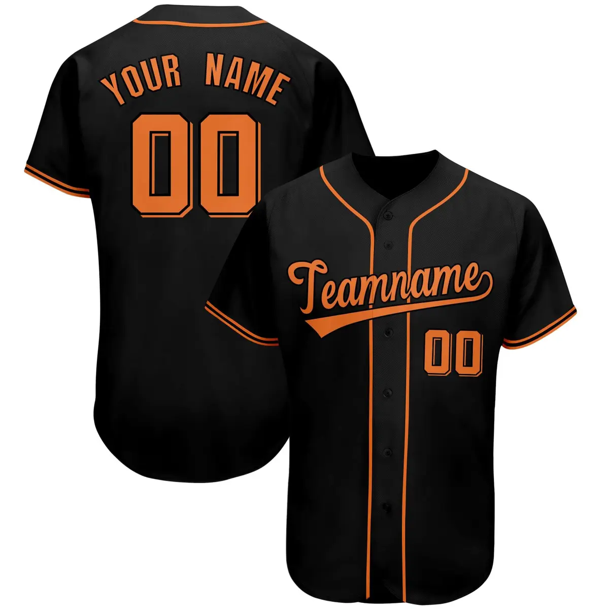 Black Classic Team Style Authentic Baseball Jersey