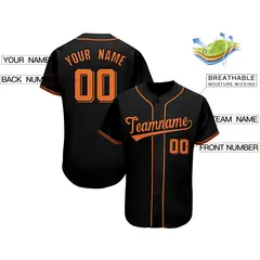 Black Classic Team Style Authentic Baseball Jersey 2