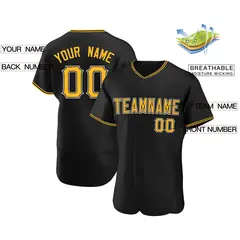 Black Classic Team Style Authentic Baseball Jersey 2