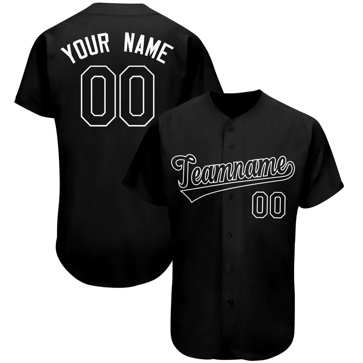 Black Classic Team Style Authentic Baseball Jersey