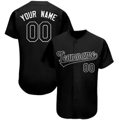 Black Classic Team Style Authentic Baseball Jersey 1