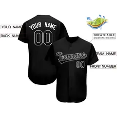 Black Classic Team Style Authentic Baseball Jersey 2