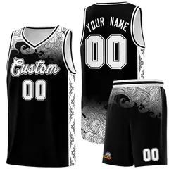 Black Cloud Pattern Sports Uniform Basketball Jersey