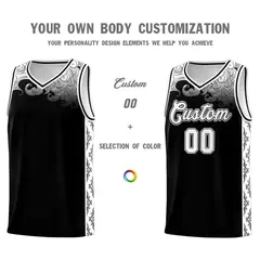 Black Cloud Pattern Sports Uniform Basketball Jersey 3