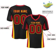 Black Color Block Mesh Authentic Football Jersey 2