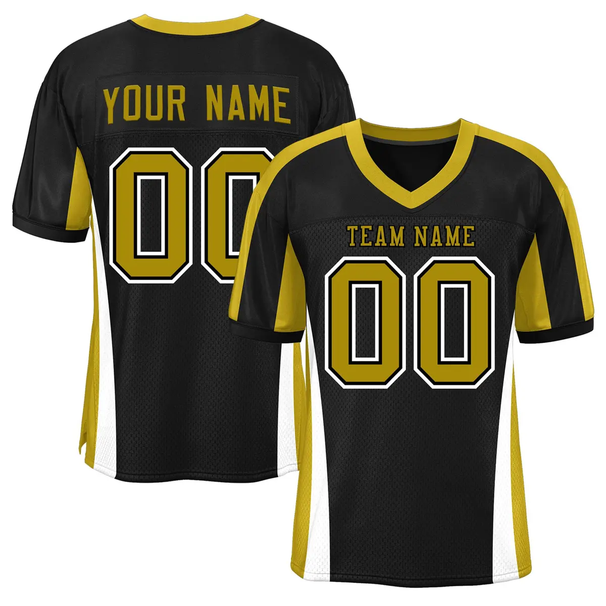 Black Color Block Mesh Authentic Football Jersey