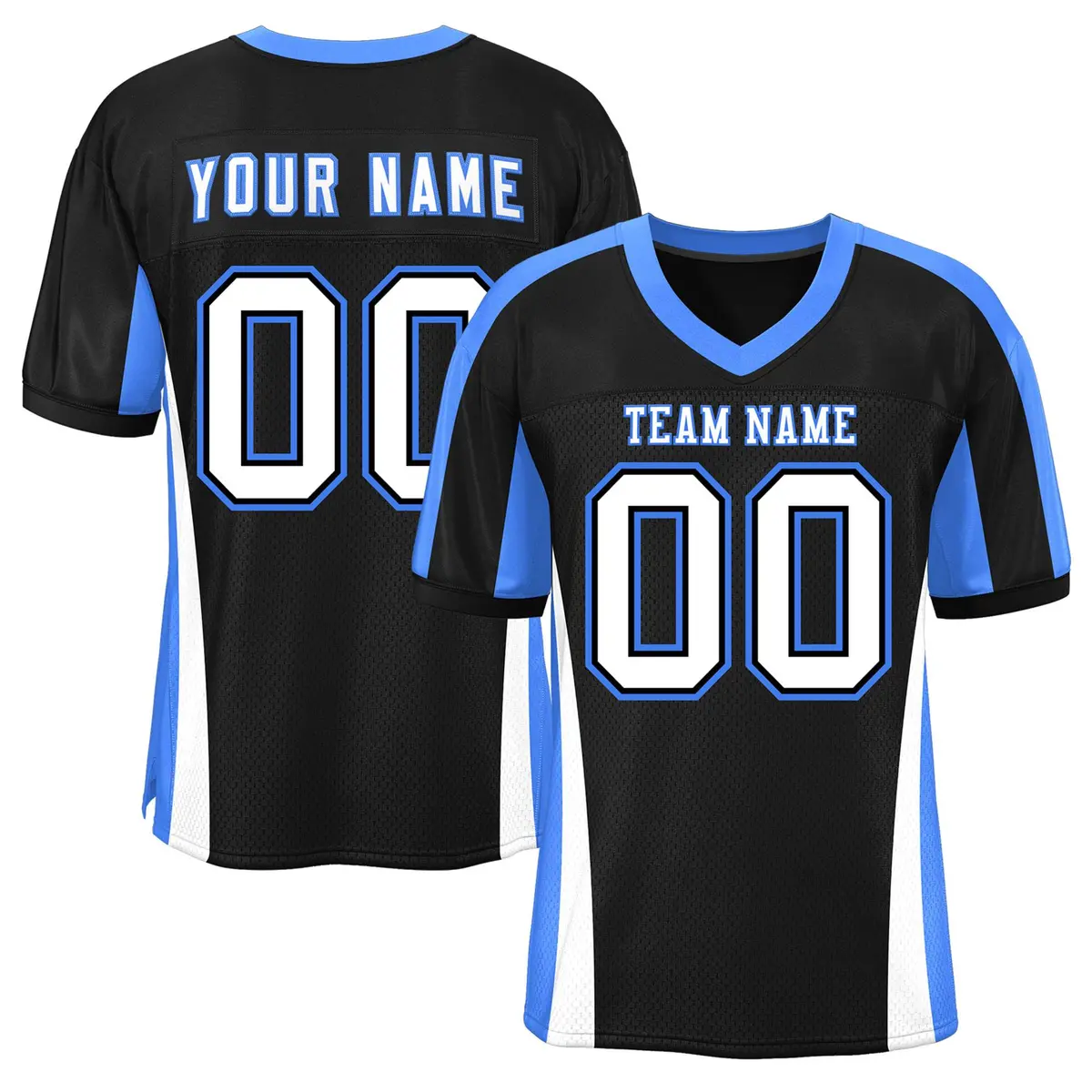 Black Color Block Mesh Authentic Football Jersey