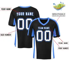 Black Color Block Mesh Authentic Football Jersey 2