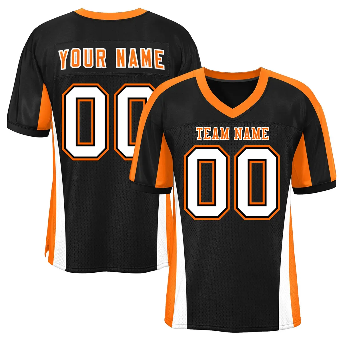 Black Color Block Mesh Authentic Football Jersey