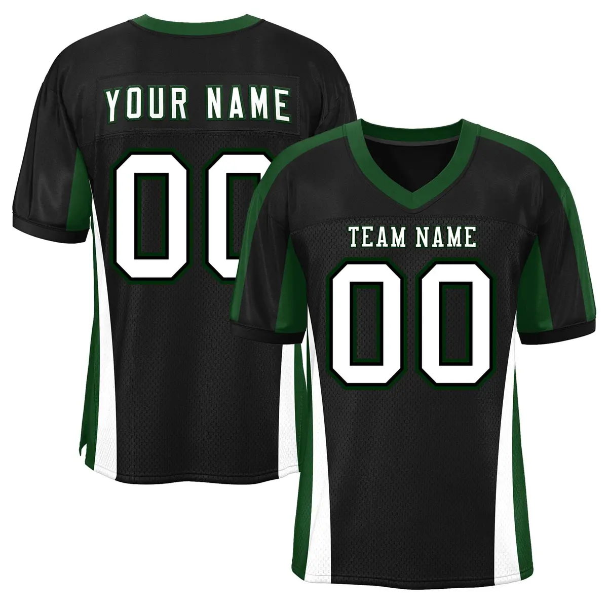 Black Color Block Mesh Authentic Football Jersey