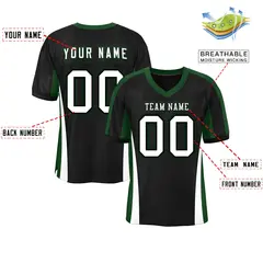 Black Color Block Mesh Authentic Football Jersey 2