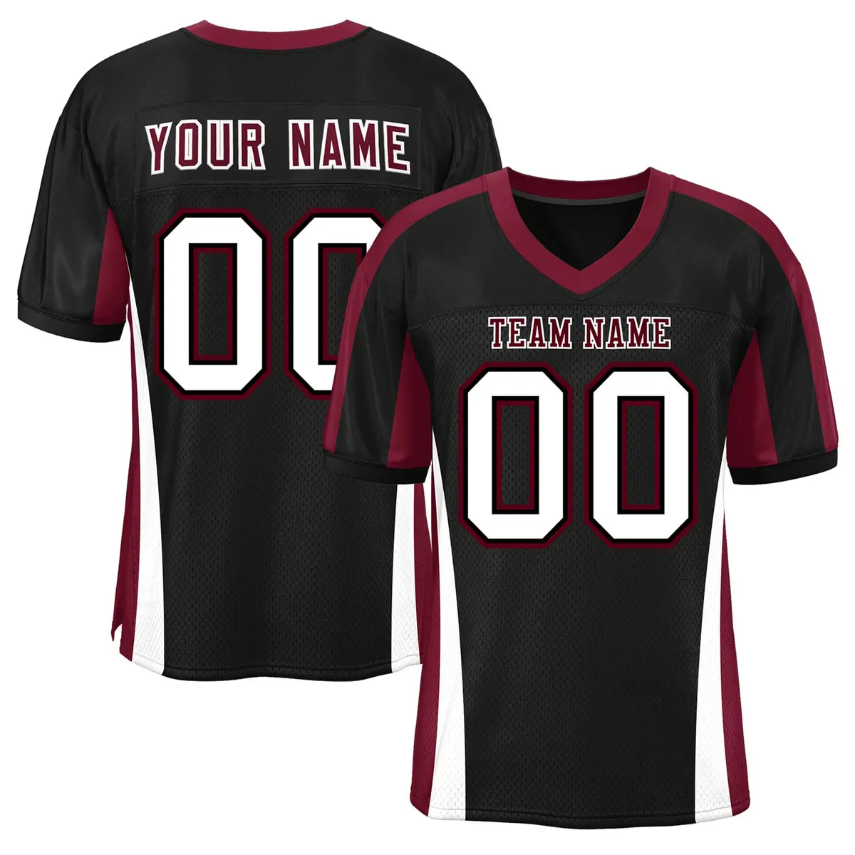 Black Color Block Mesh Authentic Football Jersey