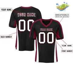 Black Color Block Mesh Authentic Football Jersey 2