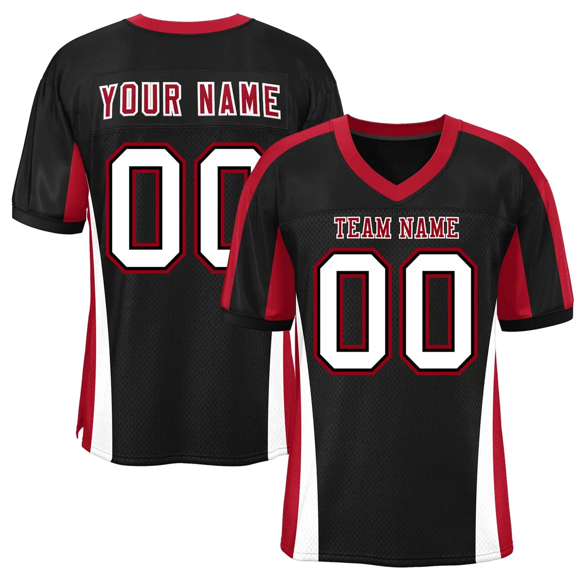 Black Color Block Mesh Authentic Football Jersey