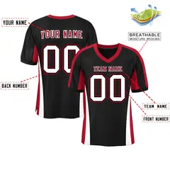 Black Color Block Mesh Authentic Football Jersey 2