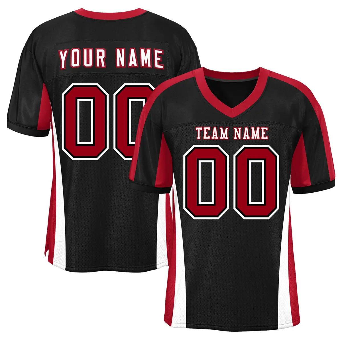 Black Color Block Mesh Authentic Football Jersey