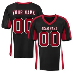 Black Color Block Mesh Authentic Football Jersey 1