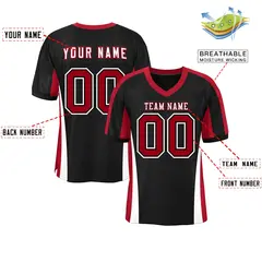 Black Color Block Mesh Authentic Football Jersey 2