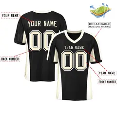 Black Color Block Mesh Authentic Football Jersey 2