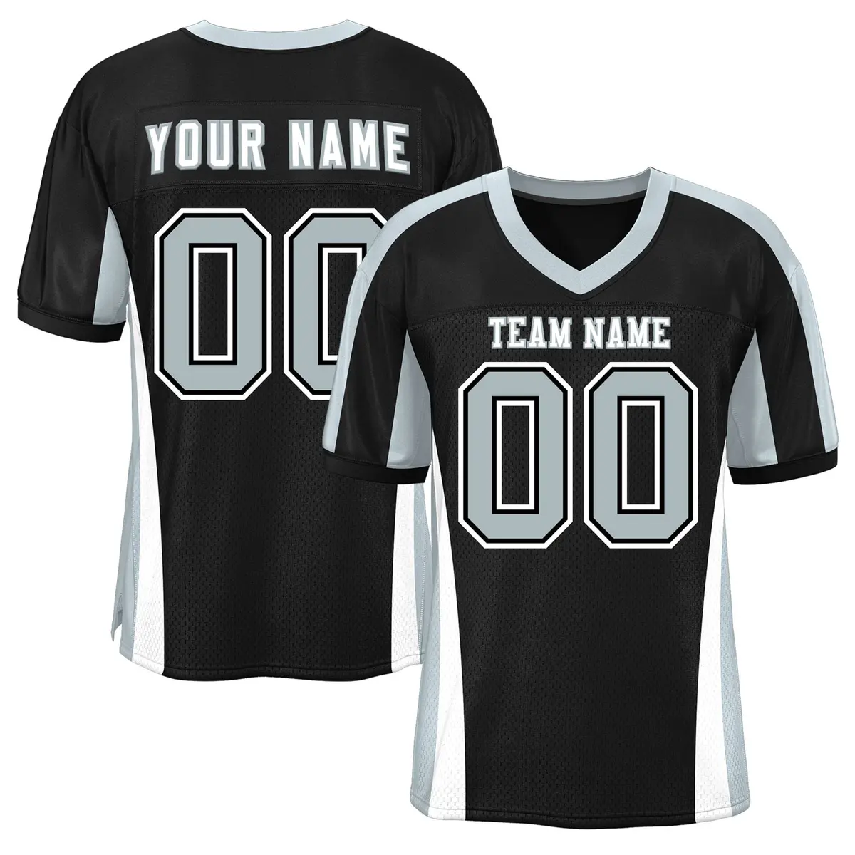 Black Color Block Mesh Authentic Football Jersey