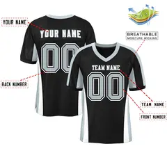 Black Color Block Mesh Authentic Football Jersey 2