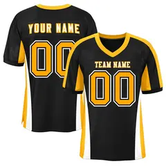 Black Color Block Mesh Authentic Football Jersey 1