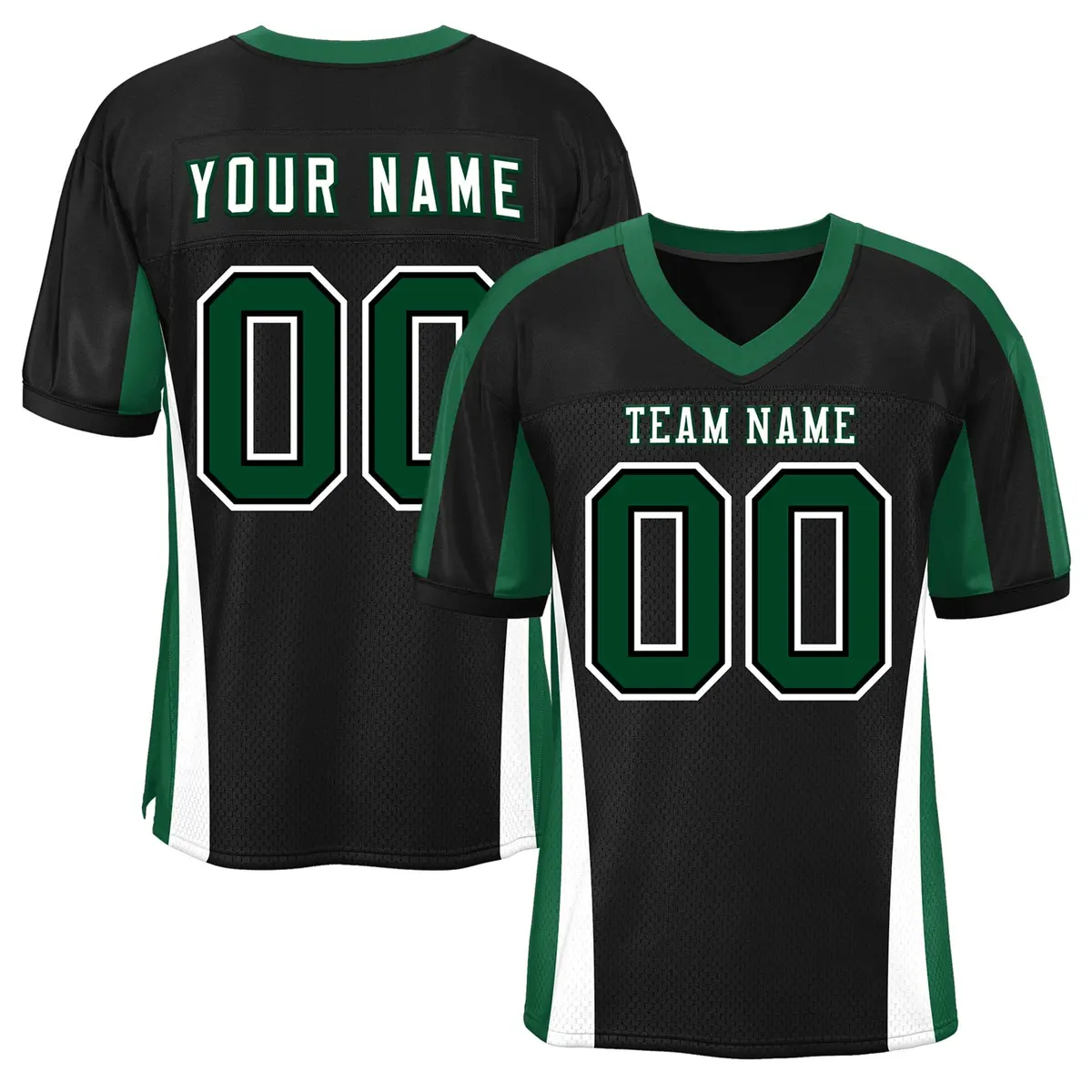 Black Color Block Mesh Authentic Football Jersey