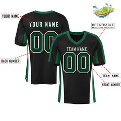 Black Color Block Mesh Authentic Football Jersey 2