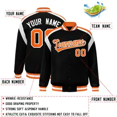 Black Color Block Varsity Letterman Jacket 2
