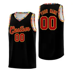 Black Colorfulflower Mexican Colors Graffiti Basketball Jersey 1