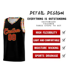 Black Colorfulflower Mexican Colors Graffiti Basketball Jersey 2