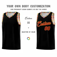 Black Colorfulflower Mexican Colors Graffiti Basketball Jersey 4