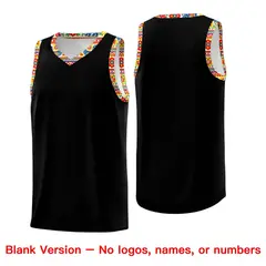Black Colorfulflower Mexican Colors Graffiti Basketball Jersey 6
