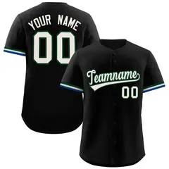 Black Cream Full Button Authentic Baseball Jersey 1